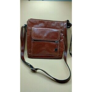 Giani Bernini Cognac Leather Crossbody Messenger Bag